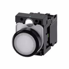 西门子 发光按钮,22mm,圆形,塑料,白色,按钮,平,键控式,1S,AC230V,螺栓型端子连接；3SU11060AB601BA0