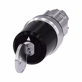 西门子 CES钥匙开关,22mm,金属,高光,锁芯型号STGH10,附带2把钥匙,3个开关位置,键控式,拔出钥匙O；3SU10505LM010AA0