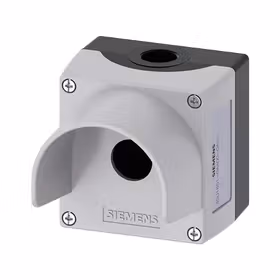 西门子 外壳用于指令装置,22mm,圆形,外壳材料金属,外壳顶端部分灰色,带护圈,1指令点,无装配,底部固定安装,上和下每1xM20；3SU18510AA000AC1