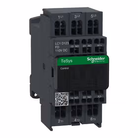 施耐德电气 进口TeSys D系列三极交流接触器,直流线圈,12A,110VDC,弹簧端子；LC1D123FD
