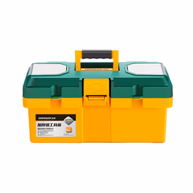 绿林（GREENER）工具箱14寸空箱收纳箱家用多功能手提电工专用大号零件盒分格车载