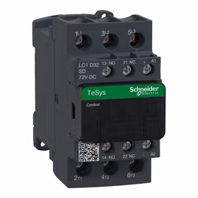 施耐德电气 进口TeSys D系列三极交流接触器,直流线圈,32A,72VDC；LC1D32SD