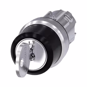 西门子 RONIS钥匙开关,22mm,金属,高光,锁闭编号SB30,附带2把钥匙,3个开关位置,左侧键控式,右锁定,拔出钥匙O；3SU10504BP010AA0