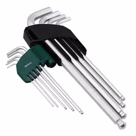 世达 9件铬钒钢特长球头内六角扳手组套1.5-10mm；09101A