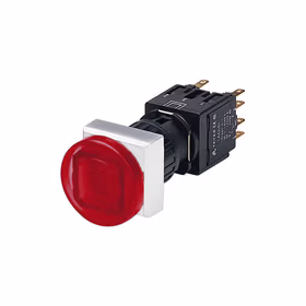 上海天逸电器 方形带灯自锁蘑菇按钮头；LA42MSDF/R