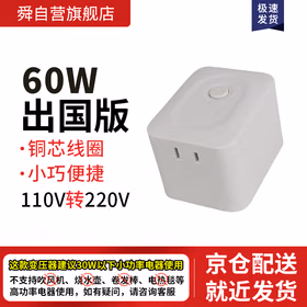 舜铜造60VA变压器110v转220v小型电压转换器无线出国用小功率电器用插座变压转换【ZYDL1-JDZY-E62】