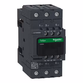施耐德电气 进口TeSys D系列三极交流接触器,40A,220V,50/60Hz；LC1D40AM7