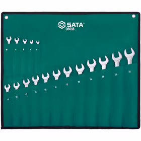 世达 17件新型全抛光梅花开口两用扳手组套6~22mm；08018