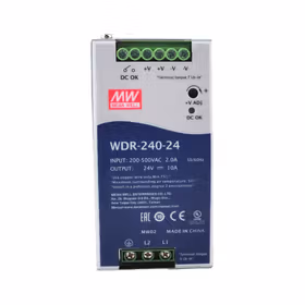明纬 240W单组输出导轨型工业电源,12台/箱；WDR-240-24