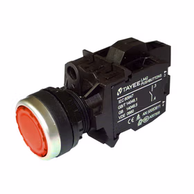 上海天逸电器 圆形平头按钮,红色,带灯；LA42PD-22/R