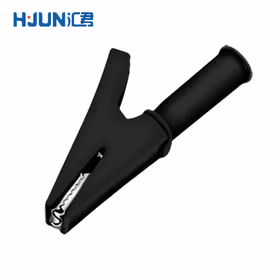 汇君 铜30A电瓶夹子鳄鱼夹eyj001-r电线夹中号带4mm插孔黑色5个