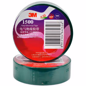 3M 1500电气绝缘胶带,绿 18MM*10M,10卷/筒；1500绿