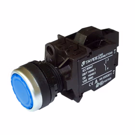 上海天逸电器 圆形平头按钮,蓝色,带灯；LA42PD-01/DC220V/S