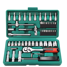 绿林（GREENER）57件套筒扳手工具套装棘轮扳手套筒全套修车工具箱小飞内六角摩托