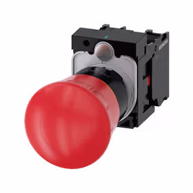 西门子 蘑菇头急停按钮,22mm,塑料,红色,40mm,强制锁定,旋转解锁机制,不带黄色名称牌支架,1NC,1NC,螺栓型端子连接,；3SU11001HB201PA0