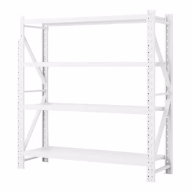 时通 货架仓储置物架多层货物展示架超市钢制储物架仓库铁架子重型2000*500*2000mm400kg白色四层主架可定制