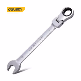 得力 镜面活头两用棘轮快扳   19mm；DL34219