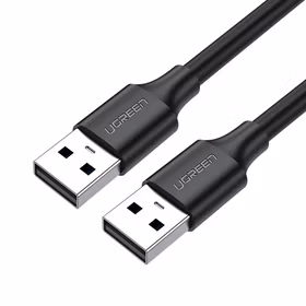 绿联 USB2.0数据线公对公 移动硬盘盒高速传输双公头连接线 接散热器机顶盒 2米 黑 US102；10311