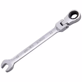 得力 镜面活头两用棘轮快扳   11mm；DL34211