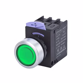 上海天逸电器 圆形平头按钮,绿色,带灯；LA42(V)PSD-11/DC/AC48V/G