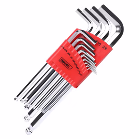 得力 工业级镜面加长英制球头内六角组套S2   13件套；DL233413G