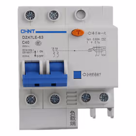 正泰 漏电微型断路器；DZ47LE-63 2P C40 30mA