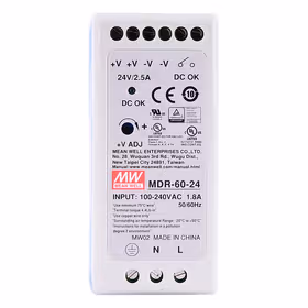 明纬 60W单组输出导轨型工业电源,42台/箱；MDR-60-24
