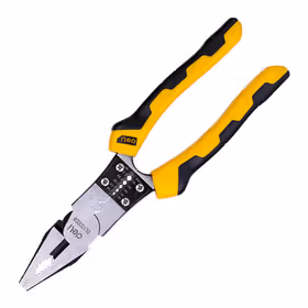 得力 多功能钢丝钳省力型铬钒钢带剥线   9寸；DL100008