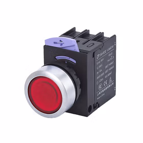 上海天逸电器 圆形平头按钮,红色,带灯；LA42(V)PSD-20/DC/AC220V/R