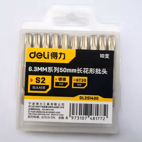得力 6.3mm高扭力花型S2   T40&times;50mm；DL251440