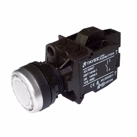 上海天逸电器 圆形平头按钮,白色,带灯；LA42PD-01/AC220V/W