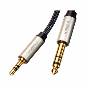 绿联UGREEN 3.5mm转6.35mm公对公音频线 40803 黑色 1.5米