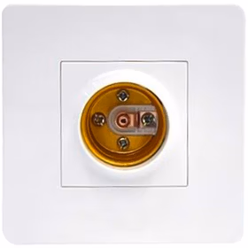 佛山照明（FSL）LED E27螺口通用方型灯座工厂物业楼道插座墙壁工程平灯头平灯座明装灯座灯泡底座 两个装