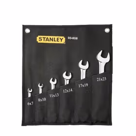 史丹利 6件公制精抛光双开口扳手组套；93-608
