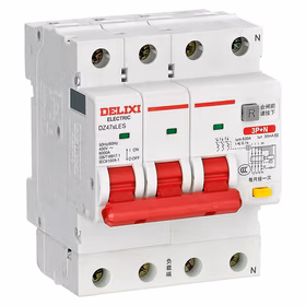 德力西电气 小型漏电保护断路器 DZ47sLES 上进线 3P+N(N极直通) D型 63A ；DZ47SLES6D63