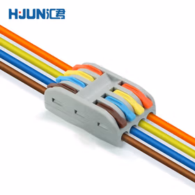 汇君 快速接线端子电线连接器0.08-2.5平方分线器对接 4进4出彩色10只