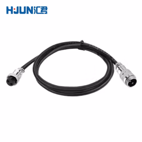 汇君 GX16航空插头带线插座带线固定式连接线 GX16-2芯公头+母头-线长1M