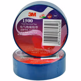 3M 1500电气绝缘胶带,蓝 18MM*10M,10卷/筒；1500蓝