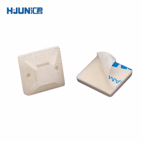 汇君 自粘式扎带固定座理线器吸盘定位片卡扣电线配线夹吸盘束线强力胶 升级款3M强力胶20*20【100只】