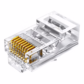 山泽(SAMZHE)YH-5100超五类镀金水晶头五类网线接头原装RJ45电脑网络连接头CAT5e非屏蔽8P8C连接器100个/盒