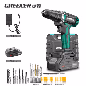 绿林手电钻锂电钻电动螺丝刀家用墙上打孔充电式电转电动工具箱21V