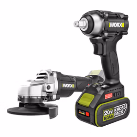 威克士20V无刷电动扳手风炮WE272.1(5.0双电)+锂电角磨WU805.9工具套装