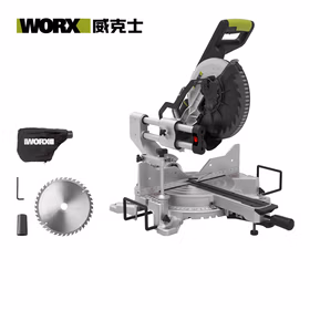 威克士40V无刷锂电斜切锯WU486（裸机）充电高精度45度角木工台锯切割机