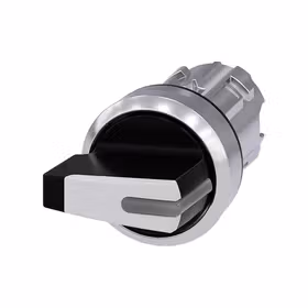 西门子 转换开关22mm,金属高光,白色,旋钮开关,短柄,3个开关位置,键控式,13:30h/15h/16:30h；3SU10522FM600AA0