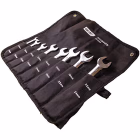 得力 镜面双开口扳手套装布包铬钒钢   5.5-24MM；DL0308