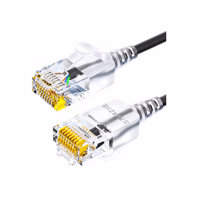 山泽(SAMZHE) 超六类细径高纯无氧铜网络跳线8芯双绞高速网线 黑色；SZH-6005 0.5米