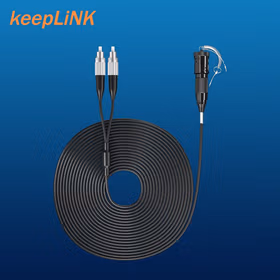keepLINK KP-2MF-3M 单模2芯野战光缆转接线 基站拉远通信野外应急抢修3米航空母头转FC