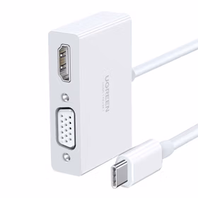绿联UGREEN Type-C转HDMI+VGA转换器 30843 白色