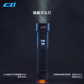CZI成至HL5微型佩戴式头灯-适配消防头盔液晶显示屏一键爆闪微型手电筒低电压报警