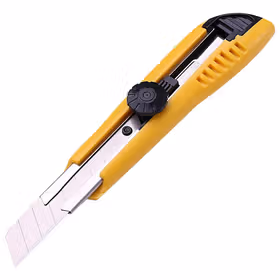 得力 塑柄美工刀旋钮内置两刀片   18mm；DL4223